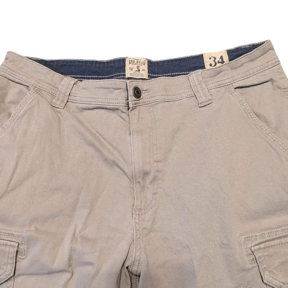 RedHead Khaki Tan Cargo Utility Shorts Casual Men's 34 Waist - Picture 5 of 10